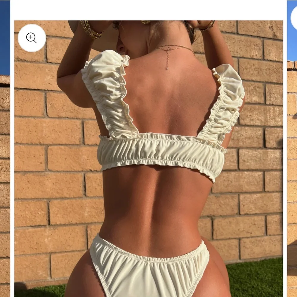 Cream Ruffled Bikini Set - Picture 2 of 2